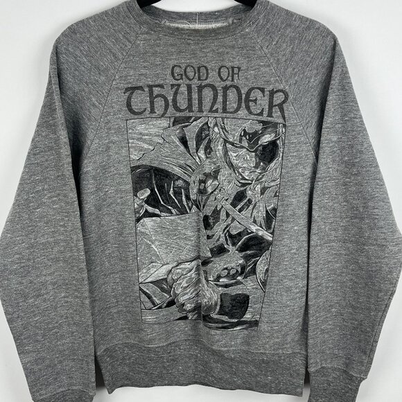 Marvel Sweater Size S Gray Long Sleeve Raglan Crew Neck Cotton Polyester Rayon - Picture 1 of 9